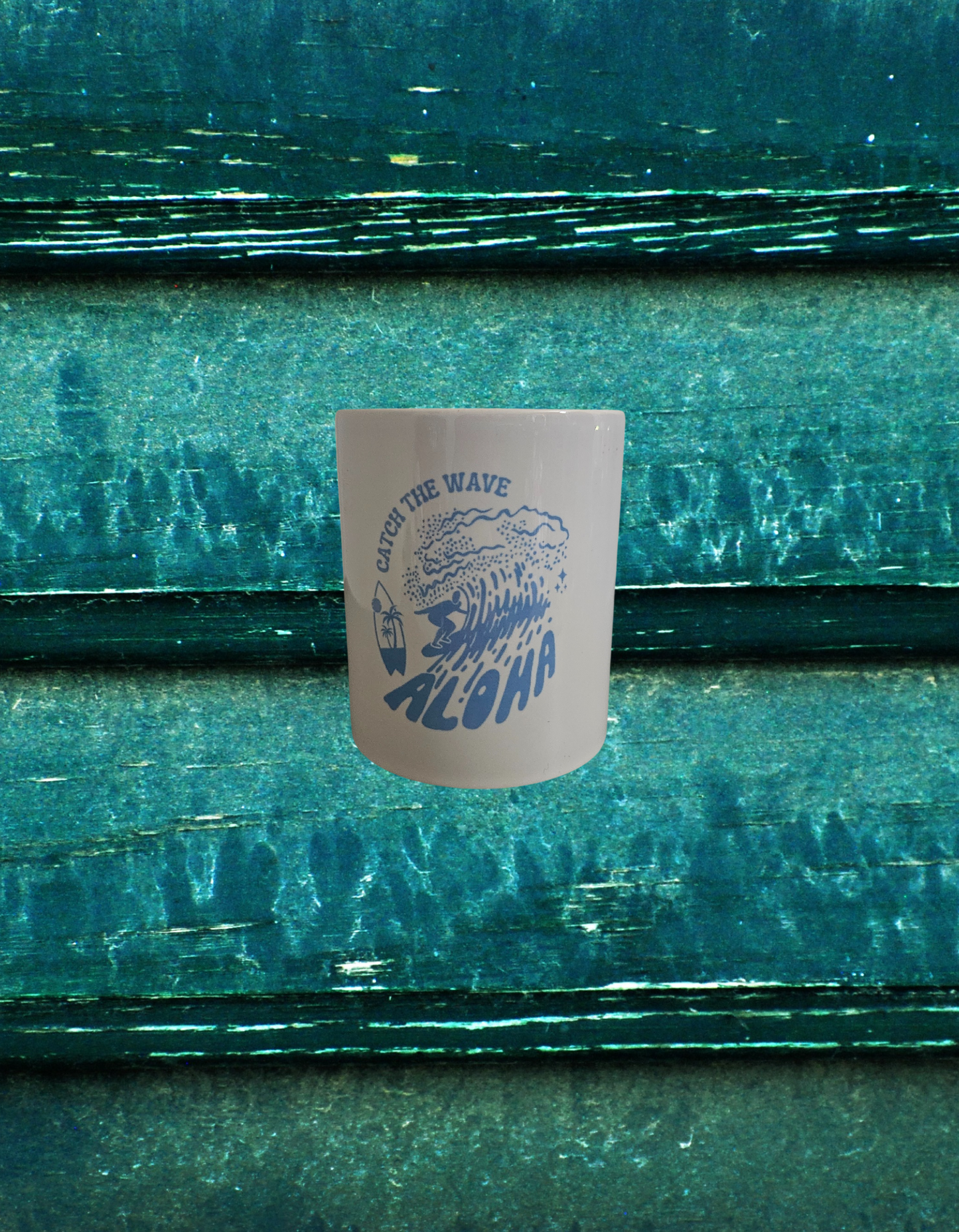 Catch the waves ceramic coffee mug.